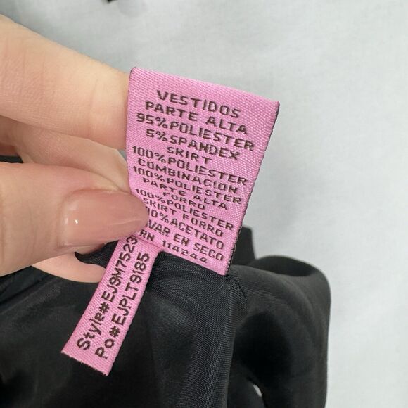 Eliza J Womens Dress 12 Black Pleated Fit & Flare Satin Midi Pinup Retro Formal - Picture 13 of 13